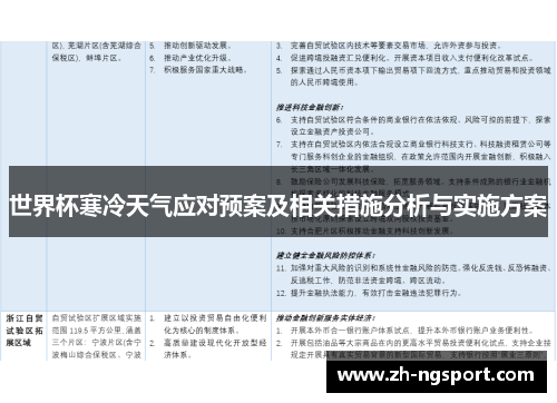 世界杯寒冷天气应对预案及相关措施分析与实施方案