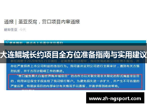 大连鲲城长约项目全方位准备指南与实用建议